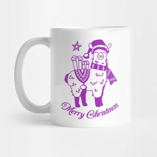 Purple Llama Merry Christmas Mug